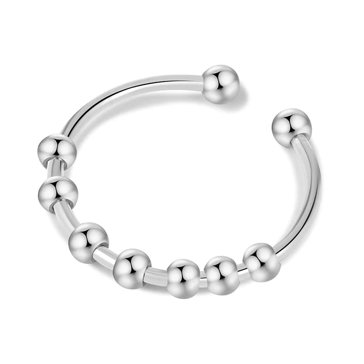 The Roll bead ring, Silver