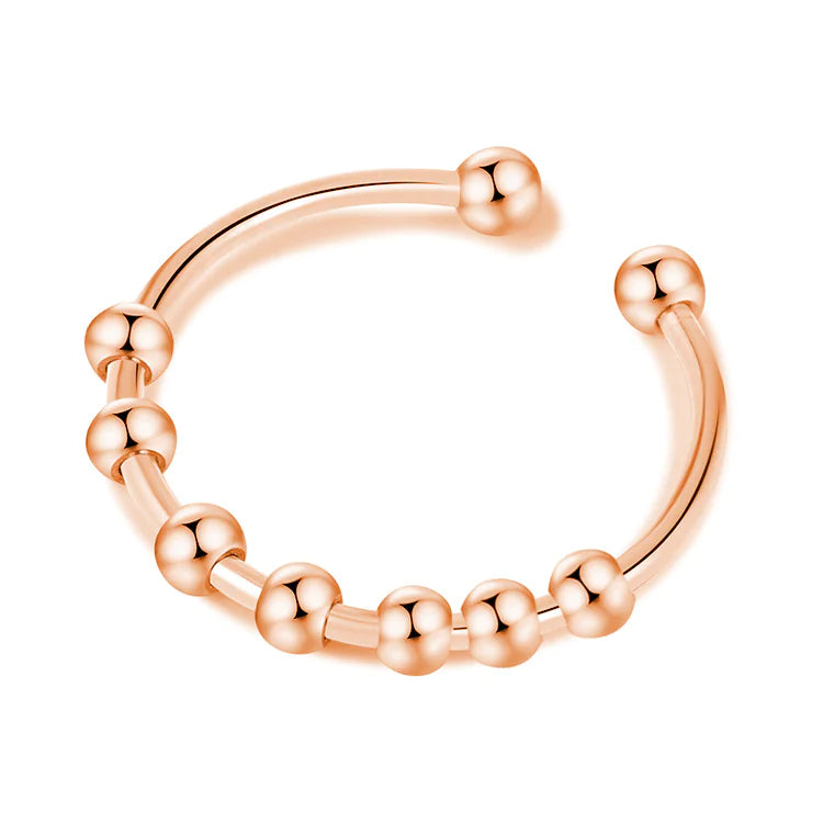 The Roll bead ring, Rose Gold