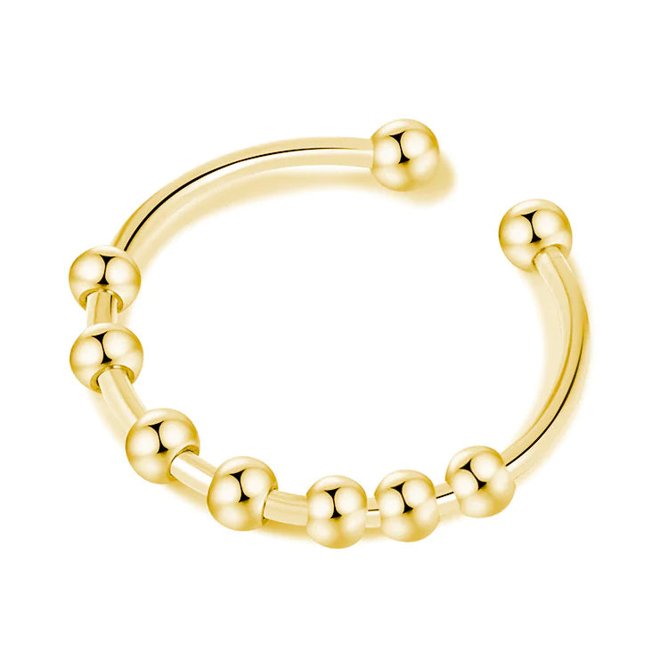 The Roll bead ring, Gold