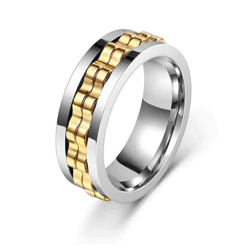 The Knurl spinner ring, Gold